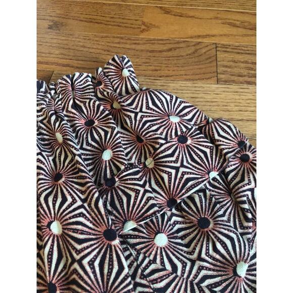 FREE PEOPLE Geometric Print Brown Red Mini A-Line Women's Skirt Size M - Picture 4 of 8